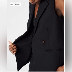 SPANX Perfect Asymmetrical Vest Top black sz 1X